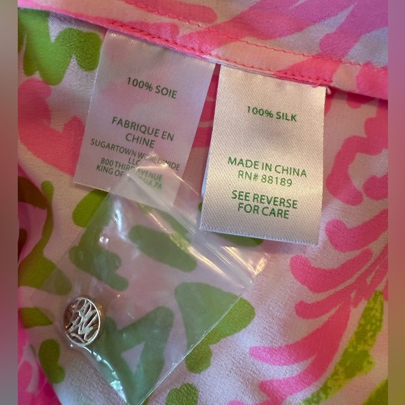 Lilly Pulitzer Silk Pineapple Print Top NWT - Picture 8 of 8